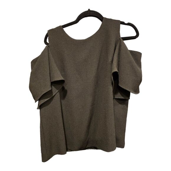 ASOS Black Cold Shoulder Top - Size 14 - Picture 1 of 7